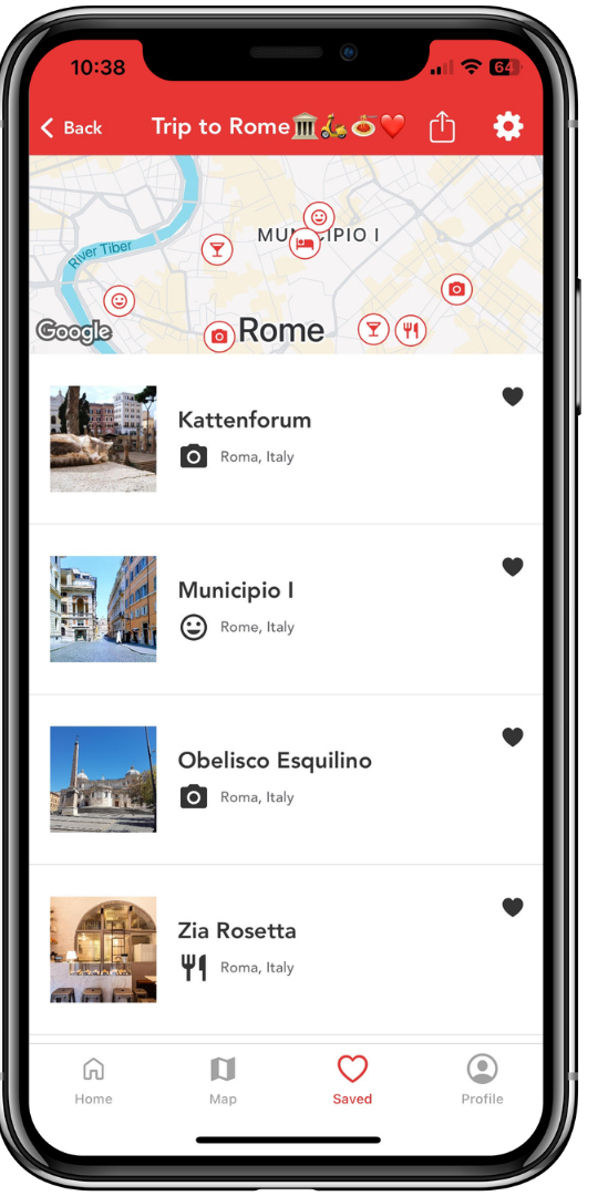 GoHere app – Bucketlist